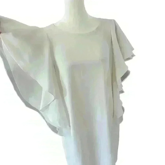 BCBG Maxazria Women’s Dress Size 2 White Ruffle Sleeve LWD Bride - Picture 5 of 11